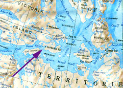 Map showing location of Cambridge Bay