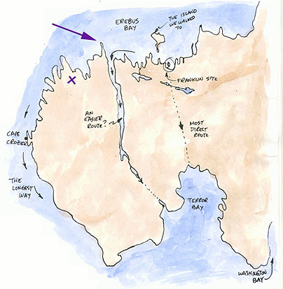 Sketched Map of Graham Gore Peninsula